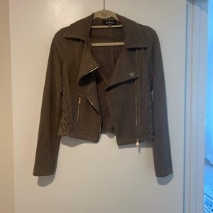 Lulus velvet / suede bomber jacket